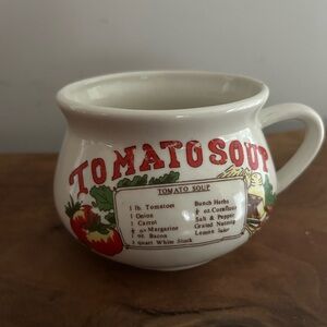 Vintage Tomato Soup Recipe Mug Bowl with Handle